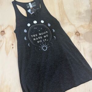 Black Picasso Jasper Graphic Racerback Tank Top - The Moon Made Me Do It